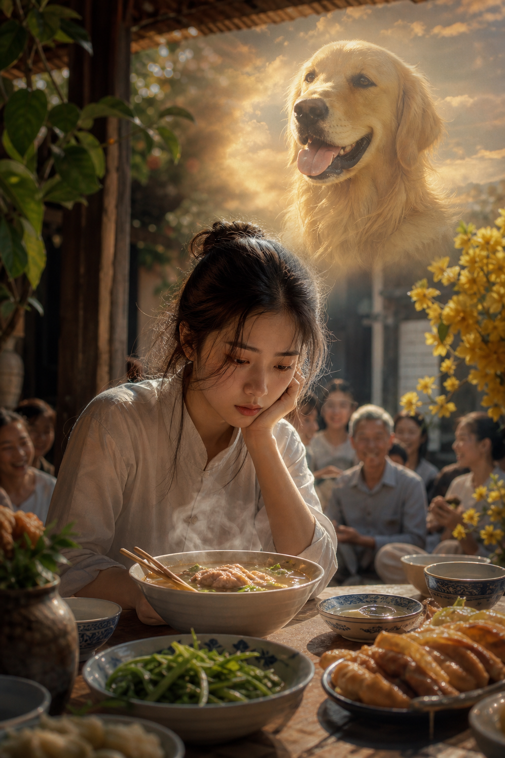 Bát Canh Mừng Đỗ Và Con Chó Vàng